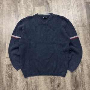 Vintage Cherokee Striped Sleeve Ribbed Grandpa Sweater Sz XL